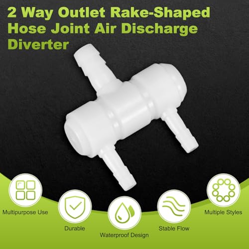 M METERXITY 8-Pack Rake-Shaped Hose Joint Air Discharge Diverter, 2-Way Outlet Barb Hose Fitting Connector for Agricultural Irrigation, Pressure Resistance [Transparent] - style: 2 Way