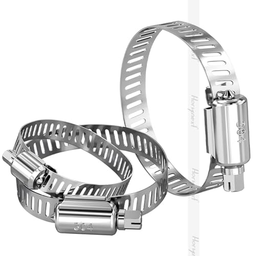 9 inch stainless steel hose clamp, adjustable metal worm gear assortment kit for water pipe (2 pcs)