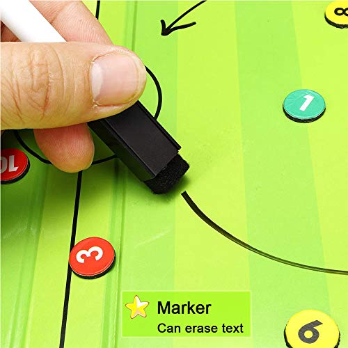 Soccer Coaching Board, Magnetic Soccer Clipboard for Coaches, Portable Strategy Football Coaches Board with Dry Erase, Marker Pen and Zipper Bag