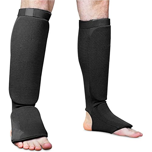 Taekwondo Cloth Calf Shin Instep Protector Guards, Boxing Martial Arts MMA Training Foot Protective Gear for Men Women Kids SpaHMIASFMKing UFC Muay Thi SpaHMIASFMKing Karate Foowear