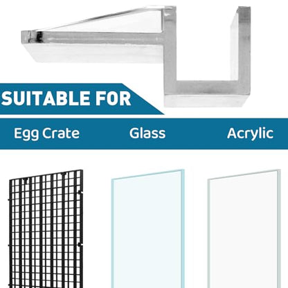 LINLAN 12mm 12 Pieces Aquarium Cover Bracket,Fish Tank Lid Clips Acrylic Aquarium Cover Clip Support Holder for Rimless Aquariums - size: 11-12mm