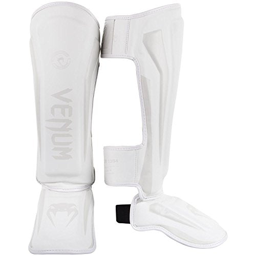 Venum Elite Standup Shin Guards - color: White/Navy Blue, size: Large