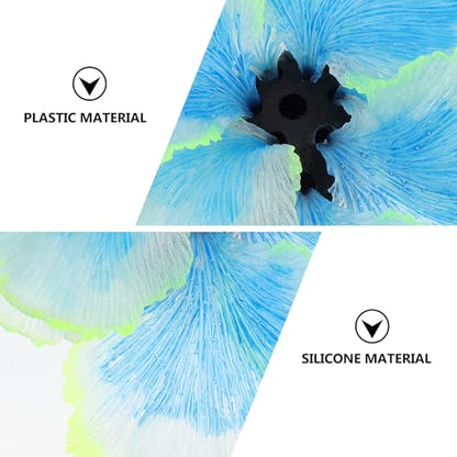 VALICLUD Fish Tank Plant Artificial Aquatic Water Grass Ornament Blue Silicone Aquarium Decor Micro Landscape for Freshwater Fish Tanks