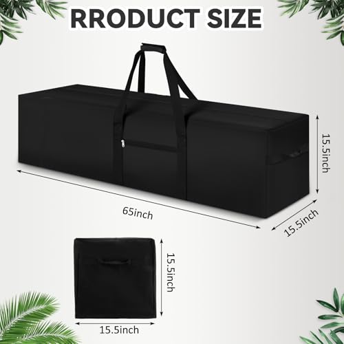 65 x 16 x 16 Inch, 257 L Extra Large Duffle Bag Camping Tent Storage Bag Heavy Duty Waterproof Sports Equipment Carrying Case for Tent Pole Travel Canopy Hammock Tripod Fishing Outdoor Moving