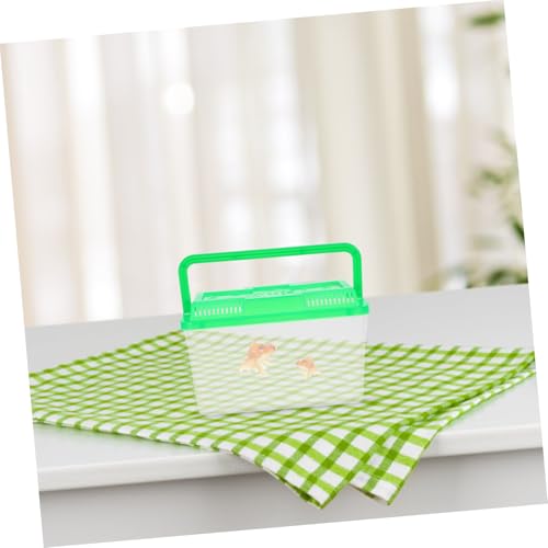 4pcs Mini Handheld Aquarium Box Portable Transparent Plastic Carrier with Handle for Small Fish Turtles Reptiles Hamsters for Breeding and Safe Transport