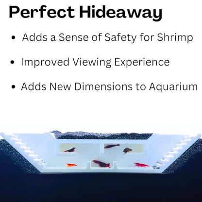 Shrimp Cave Underground Maze Tunnel | Viewing Shrimp Freshwater Hide Tunnel | Aquarium Shrimp Breeding Cave Perfect for Small Shrimp, Cherry Shrimp, Dwarf Shrimp (White) - color: White
