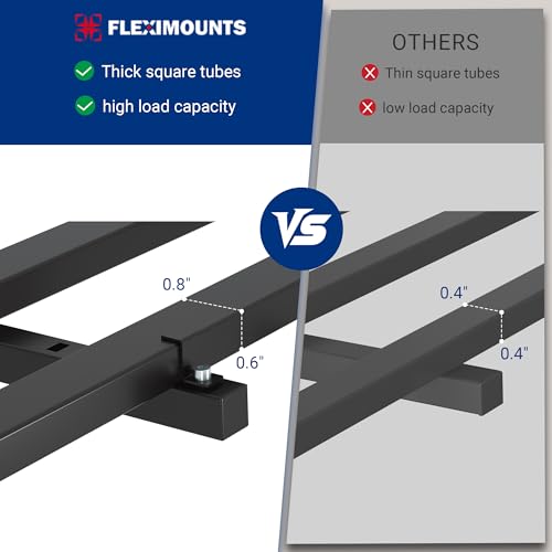 FLEXIMOUNTS 2-Pack 2x4ft Garage Wall Shelving, 8 Hooks, Heavy Duty, Black | Heavy Duty Garage Shelving Wall Mounted, 400lbs Capacity, Storage for Power Tools, Garden Supplies, Storage Bins, Lite Series - size: 2 pack-2x4 ft