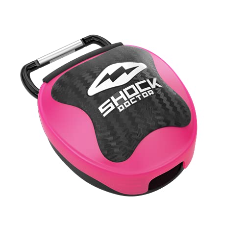 Shock Doctor Mouth Guard Case, Ventilated, Universal Storage for Mouthguard, Adult & Youth Sizes - color: Trans Pink