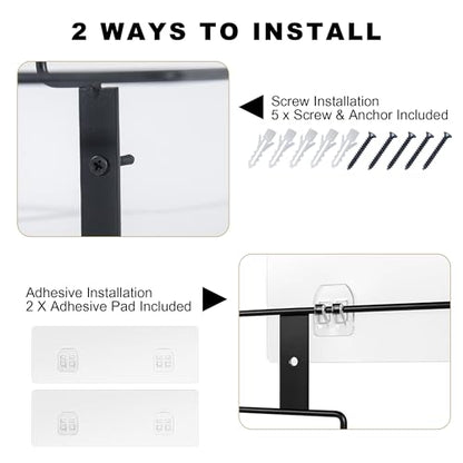 Metal Glove Holder for Wall Mount(2 PACK),Glove Box Holder Wall Mount for laboratory,Healthcare, Hospital, Restaurants,Black Medical Glove Holder with Mounting Accessories Included