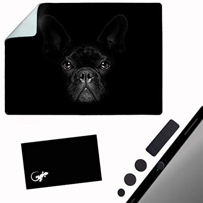 Mouse Pad Adhesive Bottom - Sticks to Any Surface - Portable - Webcam Covers and Screen Cleaner Included (Dog Fog) - color: DOG FOG