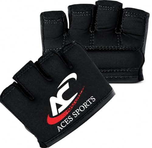 Gel Knuckle Protector, Black MMA Gel Hand Guard, Fingerless Design - size: Large-X-Large
