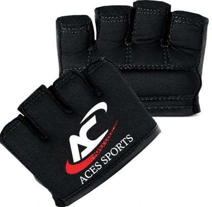 Gel Knuckle Protector, Black MMA Gel Hand Guard, Fingerless Design - size: Large-X-Large
