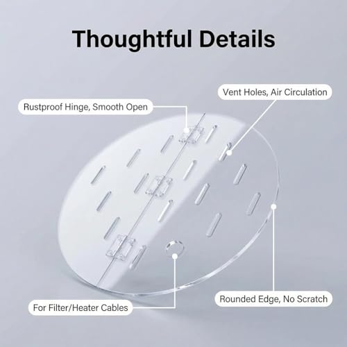 Acrylic Fish Tank Lid with Hole, Flip-Top Aquarium Cover for Fish, Reptiles & Turtles - Durable, Lightweight, Easy Access, Perfect for Aquatic Pets - size: 80cm