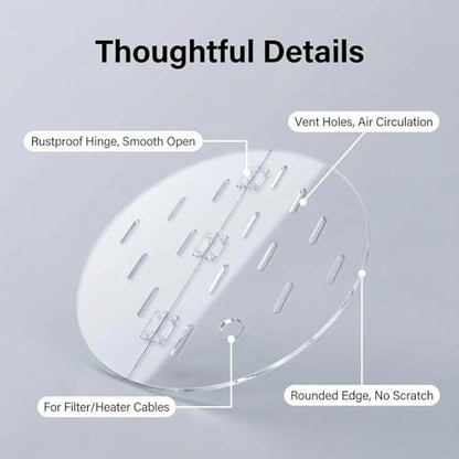 Acrylic Fish Tank Lid Cover with Flip-Top, Perfect for Aquariums, Reptile Habitats & Turtle Tanks – Durable, Clear, Easy Access Design - size: 55cm