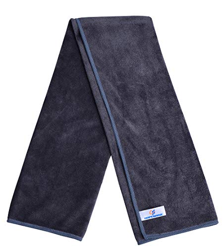 HOPESHINE Gyms Towels for Men & Women Microfiber Exercise Fitness Home Absorbent Sweat Yoga Towels Sports Towels Soft Fast Drying 16inch x32inch 3-Pack - color: Black+grey+army Green