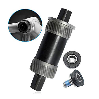 Hoypeyfiy BB-UN26 Square Taper Bottom Bracket 68 * 123/127 / 110mm (Black 1Pcs) (68x110mm) - size: 68*110mm