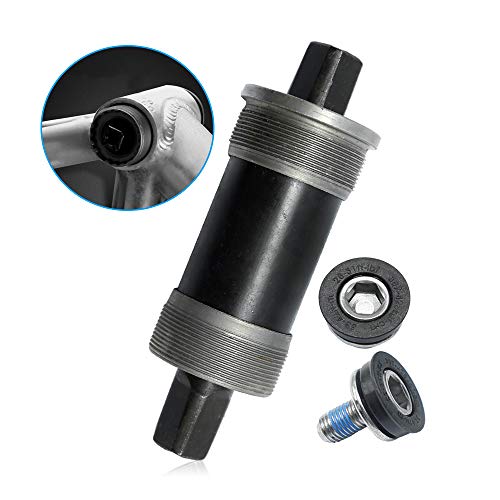 Hoypeyfiy BB-UN26 Square Taper Bottom Bracket 68 * 123/127 / 110mm (Black 1Pcs) (68x110mm) - size: 68*110mm