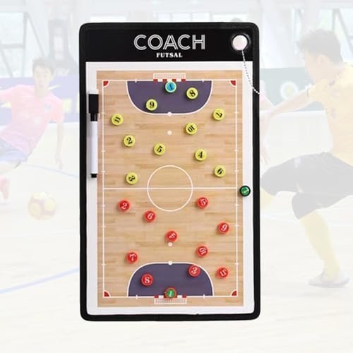 Magnetic Soccer Coaching Board, Futsal Tactics Clipboard, Double Sided Dry Erase Whiteboard, Portable Design, for Training