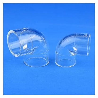 16~50mm Acrylic 90° Elbow Transparent Tube Fittings Aquarium Water Pipe Connector Garden Irrigation Joint Fish Tank Accessories(Inner Dia 50mm)