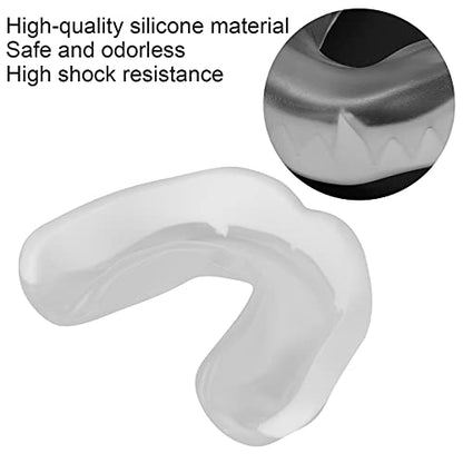 Fangs Boxing Mouthguard Muay Thai Mouth Guard Fighting Taekwondo Sanda Protective Gear Basketball Football Mouth Guard with a Storage Box for Sports Transparent White