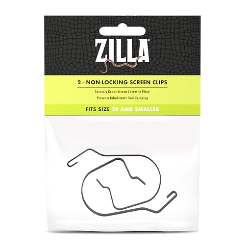 Zilla Reptile Terrarium Fresh Air Screen Non-Locking Clips, 2 Pack, Small