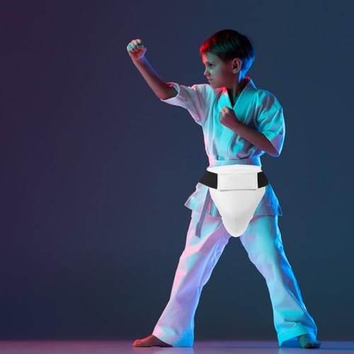 GANAZONO Breathable Groin Protector for Kids with Pu Sponge Material Wear-Resistant Crotch Guard for Taekwondo Martial Arts Training Safety