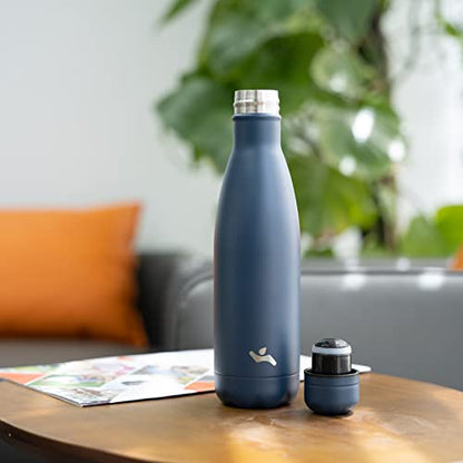 Konokyo 25 oz Insulated Stainless Steel Water Bottle, Navy Blue - color: Navy Blue, size: 25 Ounces