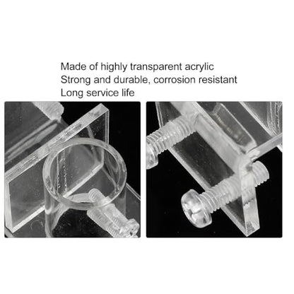 20mm Inner Diameter Acrylic Aquarium Pipe Clip – Water Tube Holder for Lily Pipes, Hot Bend Design Saves Space, Fits Glass Up to 2cm Thickness