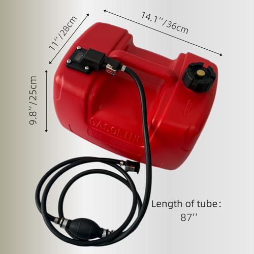 Marine Tank, 3Gallon Outboard Marine Boat Transfer Tank with Fuel Line , Easy to Carry for Outboard Engine Boats,Fishing Boat, Deck Boat,Yacht (12L) - size: 12L