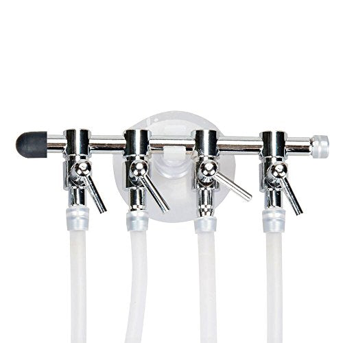 Aquarium Air Pump Splitter 13 in 1 Set 4-Way Air Flow Control Lever Valve & 4 Non-Return Check Valves & 8 Suction Cups for Fish Tank Airline Air Tube Hose
