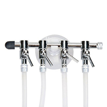 Aquarium Air Pump Splitter 13 in 1 Set 4-Way Air Flow Control Lever Valve & 4 Non-Return Check Valves & 8 Suction Cups for Fish Tank Airline Air Tube Hose