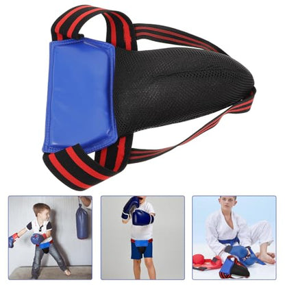 Abaodam Men’s Boxing Groin Protector Cup Blue Athletic Pelvic Guard Boxing Sparring Gear Suitable for Taekwondo Karate MMA Combat Sports Training