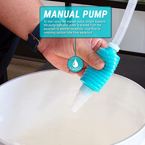 TERA PUMP 2 Pack Nano Fish Tank Gravel Cleaner Siphon - Manual Water Pump for Aquariums Under 10 Gallons - BPA-Free Water Change Siphon Hose - size: Small