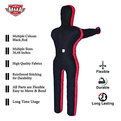 MMA Doctor Bane MMA Brazilian Grappling Submission Dummy Wrestling BJJ Judo Karate Punching Bag Standing Position - 4 FEET -UNFILLED