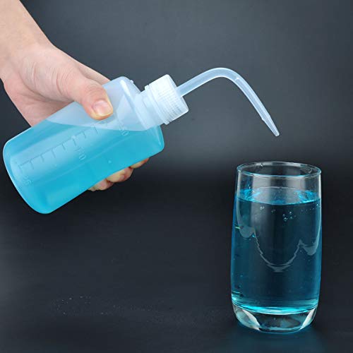 Valchoose Clear LDPE Squeeze Wash Bottles, Bent Nozzle,250ml 8.5oz， 2 Count - color: White, size: 2x250ml