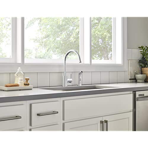 Danze D401058 Parma Single Handle Kitchen Faucet with Side Spray, Chrome - color: Chrome