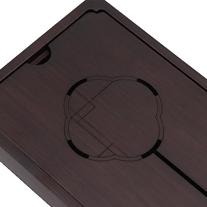 Water Storage Tea Tray, Chinese Drinks Drainage Box Decorative Household Tea Serving Board Large Capacity Detachable Teaware for Kitchen Cafe Office (S)
