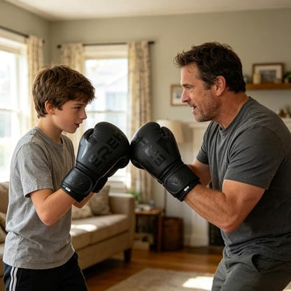 Kids Boxing Training Gloves, Sparring Boxing Gloves for Boys Girls - color: Black, size: 10 oz