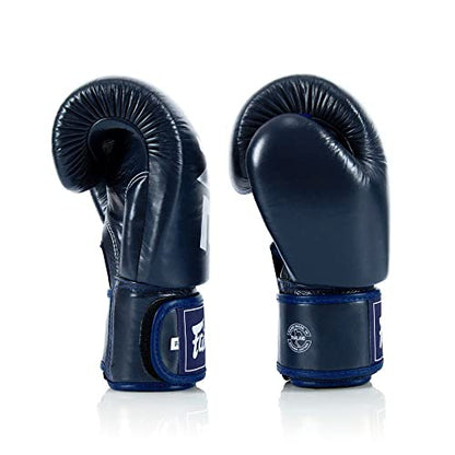 Fairtex BGV1 ONE Boxing Gloves, Leather Muay Thai MMA Kickboxing Training - color: Blue, size: 10 oz