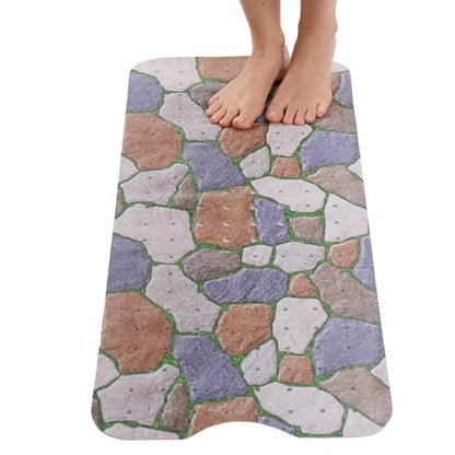 Bath Mat – Large 40 x 16 Inch Non-Slip Bathtub Mat with Secure Suction Cups & Drain Holes – Extra Long Bathroom Shower Mat for Tub with Stone Path Design (40x16 Stone Path) - color: Stone Path