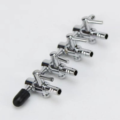 JJLFresheners 4-Way Air Flow Control Lever Valve with Airline Tubing Connector for Aquarium (2 Pcs, Silver, White)