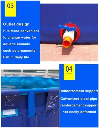 Portable PVC Folding Fish Pond with Drain Valve - Outdoor Water Storage Pool for Koi, Goldfish & Saltwater Fish - Easy Setup Temporary Canvas Holding Tank - size: 1.2X06m