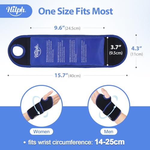 Hilph Wrist Ice Pack Wrap, Carpal Tunnel Relief Wrist Brace with Gel Pack | Reusable Hot Cold Compress for Hand Injuries, Arthritis, Tendonitis, Surgery Recovery, Post-Workout, Black - style: Black-1 Ice Pack