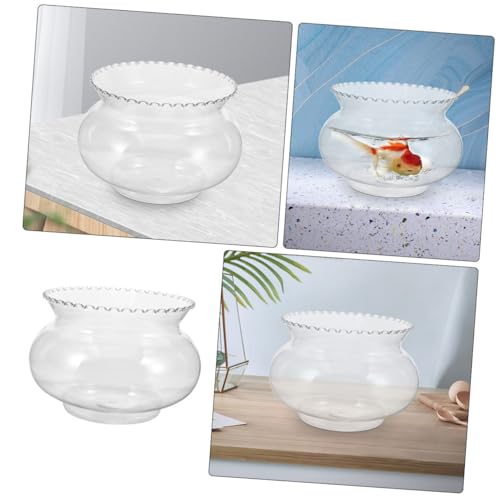 Miniature Fish Bowl Shatterproof Transparent Aquarium for Betta Fish for Home Decor Desktop Decoration Easy Maintenance Space Efficient Design Capacity