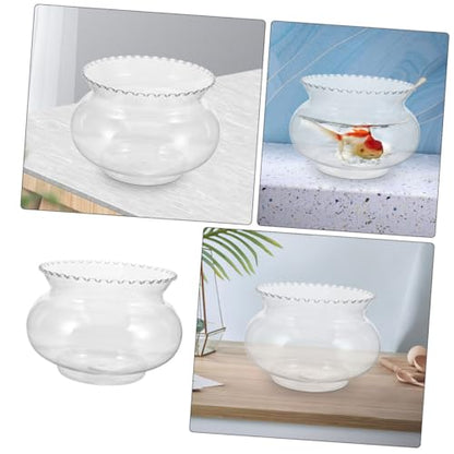Miniature Fish Bowl Shatterproof Transparent Aquarium for Betta Fish for Home Decor Desktop Decoration Easy Maintenance Space Efficient Design Capacity