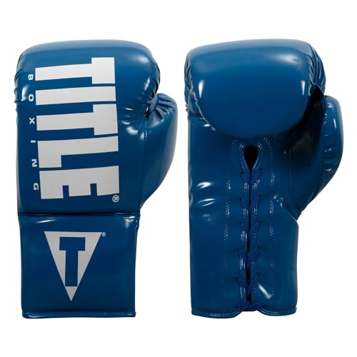 TITLE Boxing Inferno Intensity Lace Training Gloves - MMA, Kickboxing, Punching Bag, Sparring - 14, 16, 18oz - color: Blue/White, size: 14 oz