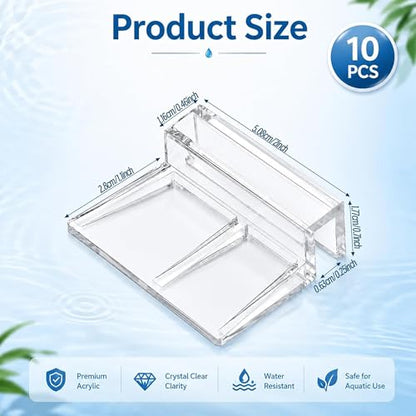 2026 New 10 Pack Transparent Aquarium Lid Clips for 6.3mm Glass,Rimless Fish Tank Cover Bracket Holder,Plastic Acrylic Top Support for Anti-Jumping and Secure Glass Covers