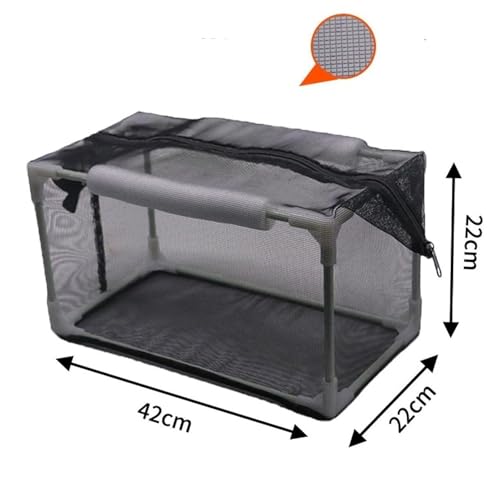 Aquarium Breeder Net Isolation Box Pp Frame Versatile Nylon Mesh for Newborn Small Fish Accessory Simple Assembly, 42x22x22cm