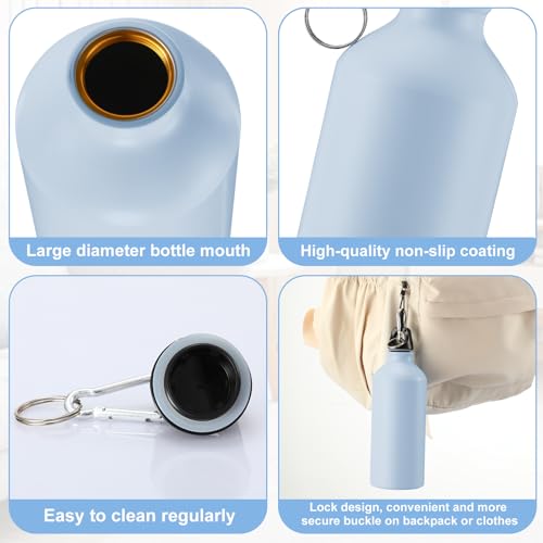 Domensi 24 Pcs 20oz Aluminum Water Bottles Bulk - Reusable Lightweight Sports Bottles with Leak-proof Twist Cap & Buckle for Gym, Hiking, Cycling, Camping