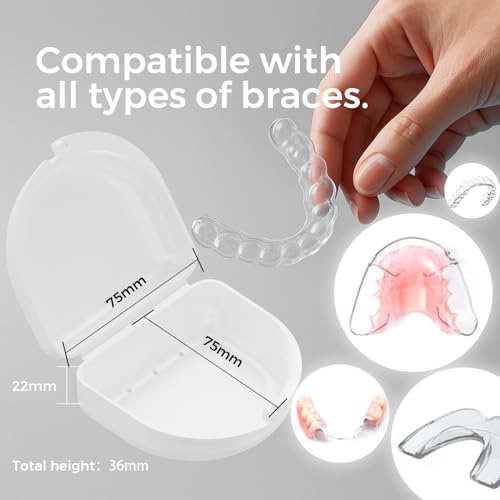 HEMILAB Retainer Case, Compatible with Invisalign, Aligner Case with Vent Holes, White - color: White